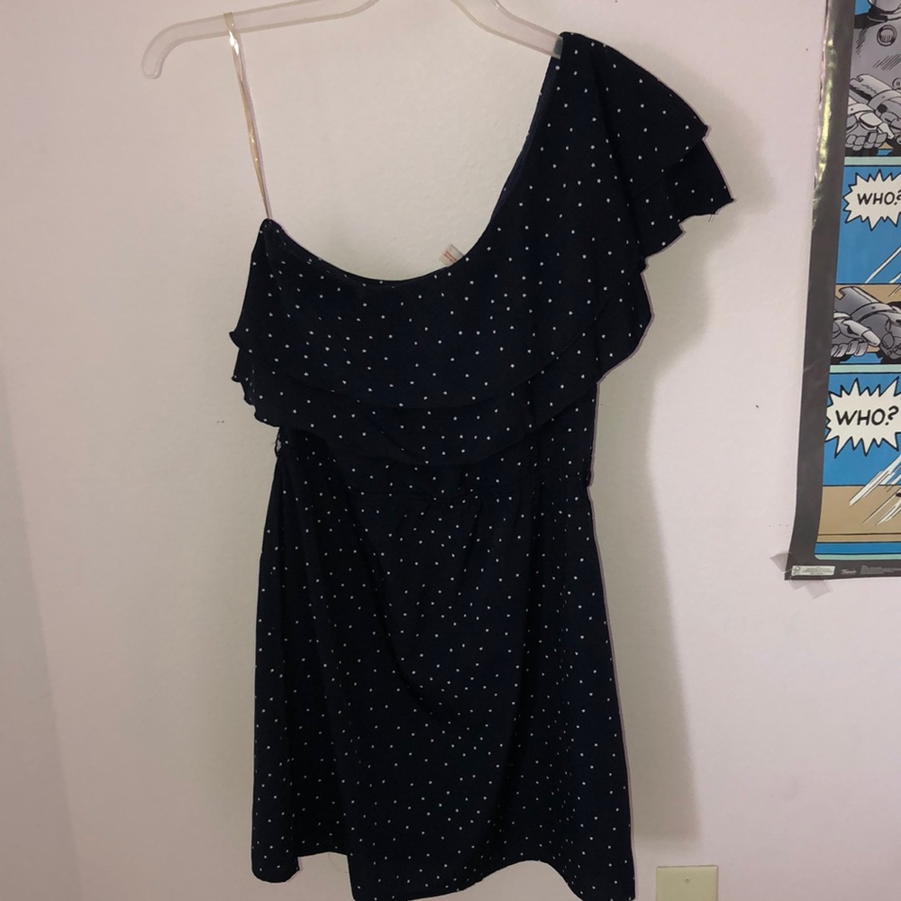 Navy Blue One Shoulder 4th of July Star Dress